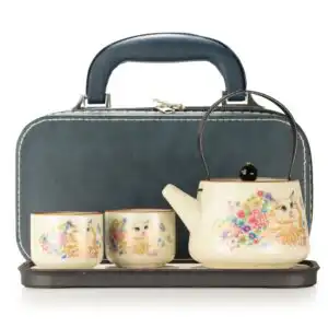 Travel Teapot Set & Two Cups – Cat Lover | www.artisangoods.co.uk
