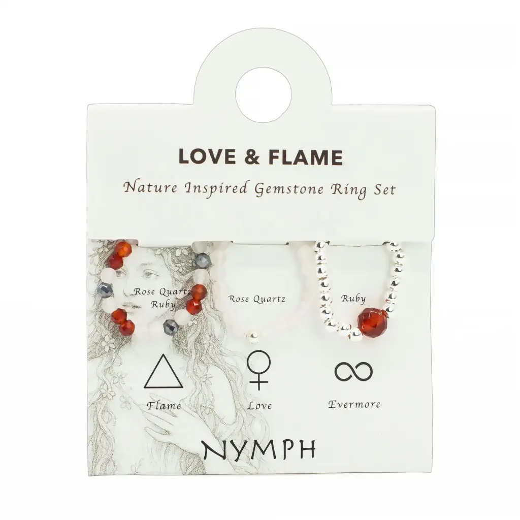 Nymph Spirit Gemstone Ring Set – Love & Flame | www.artisangoods.co.uk