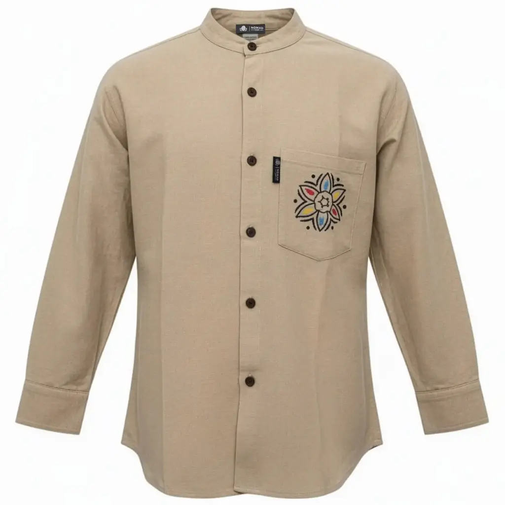 Nomad Sari Kathmandu Shirt – Stone – XXL | www.artisangoods.co.uk 4 Nomad Sari Kathmandu Shirt – Stone – XXL | www.artisangoods.co.uk 4