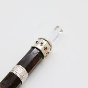 Bloodroot Soverign Wand -Extra Long Fancy Jasper Magic- Crystal Ball top – 26cm | www.artisangoods.co.uk