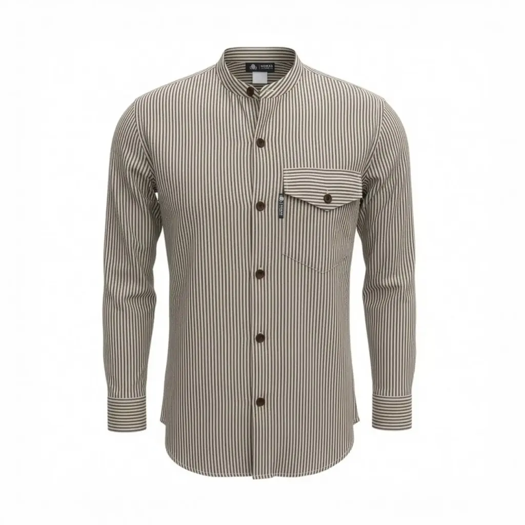Nomad Sari Grandad Shirt – Grey Stone – Medium | www.artisangoods.co.uk 6