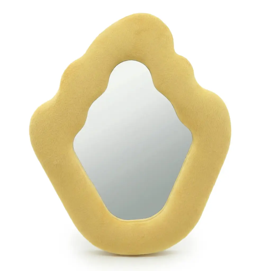 Soft Squiggly Mirror – Flame – Marigold (23×27.5×2.3cm) | www.artisangoods.co.uk