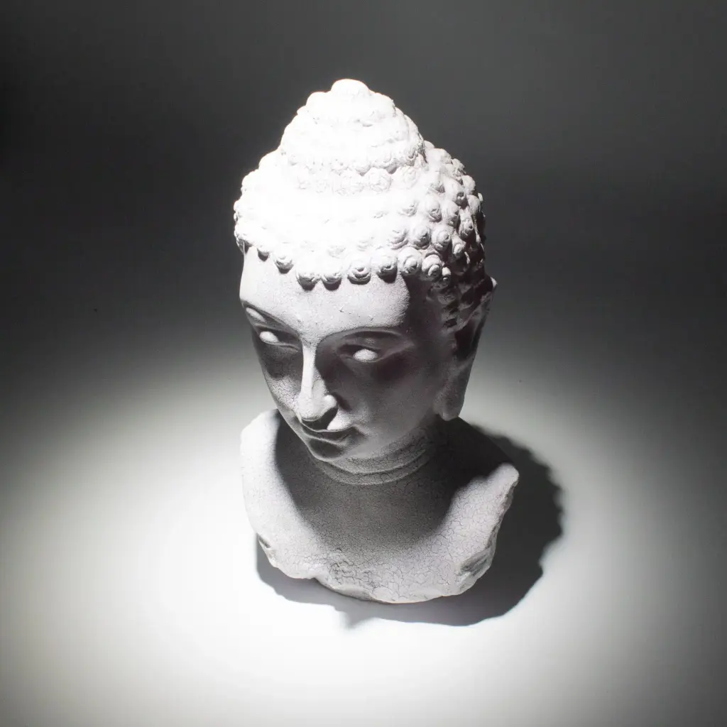 Buddha Bust Lamp Lavender Crackle – Oval Stand | www.artisangoods.co.uk 4