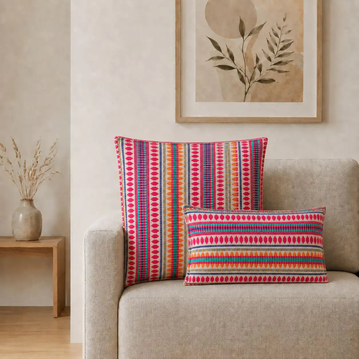 Classic Cushion Cover - Neon Stripes- 30x50cm - Lumber Style - Image 3