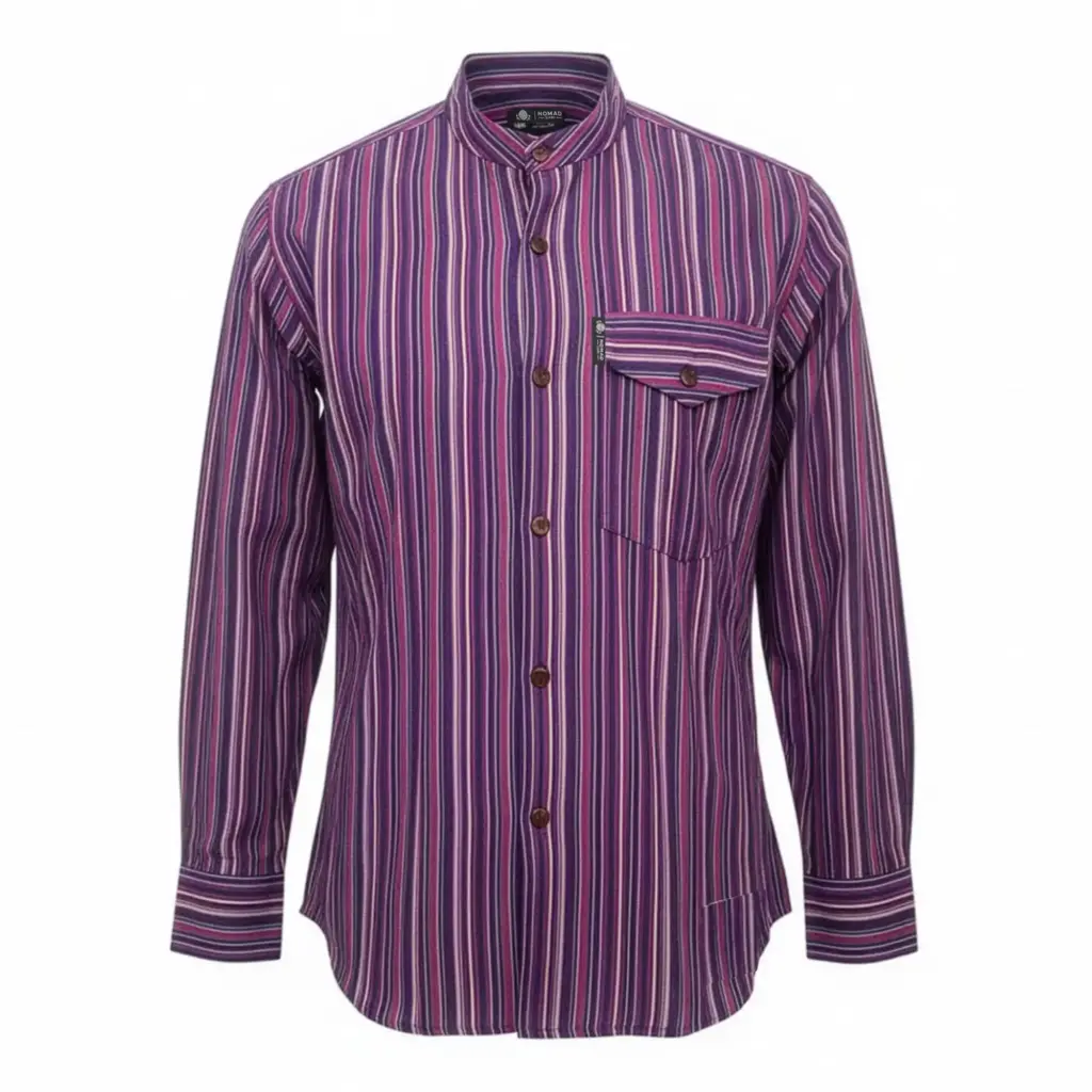 Nomad Sari Grandad Shirt – Black Purple – Large | www.artisangoods.co.uk 7 Nomad Sari Grandad Shirt – Black Purple – Large | www.artisangoods.co.uk 7