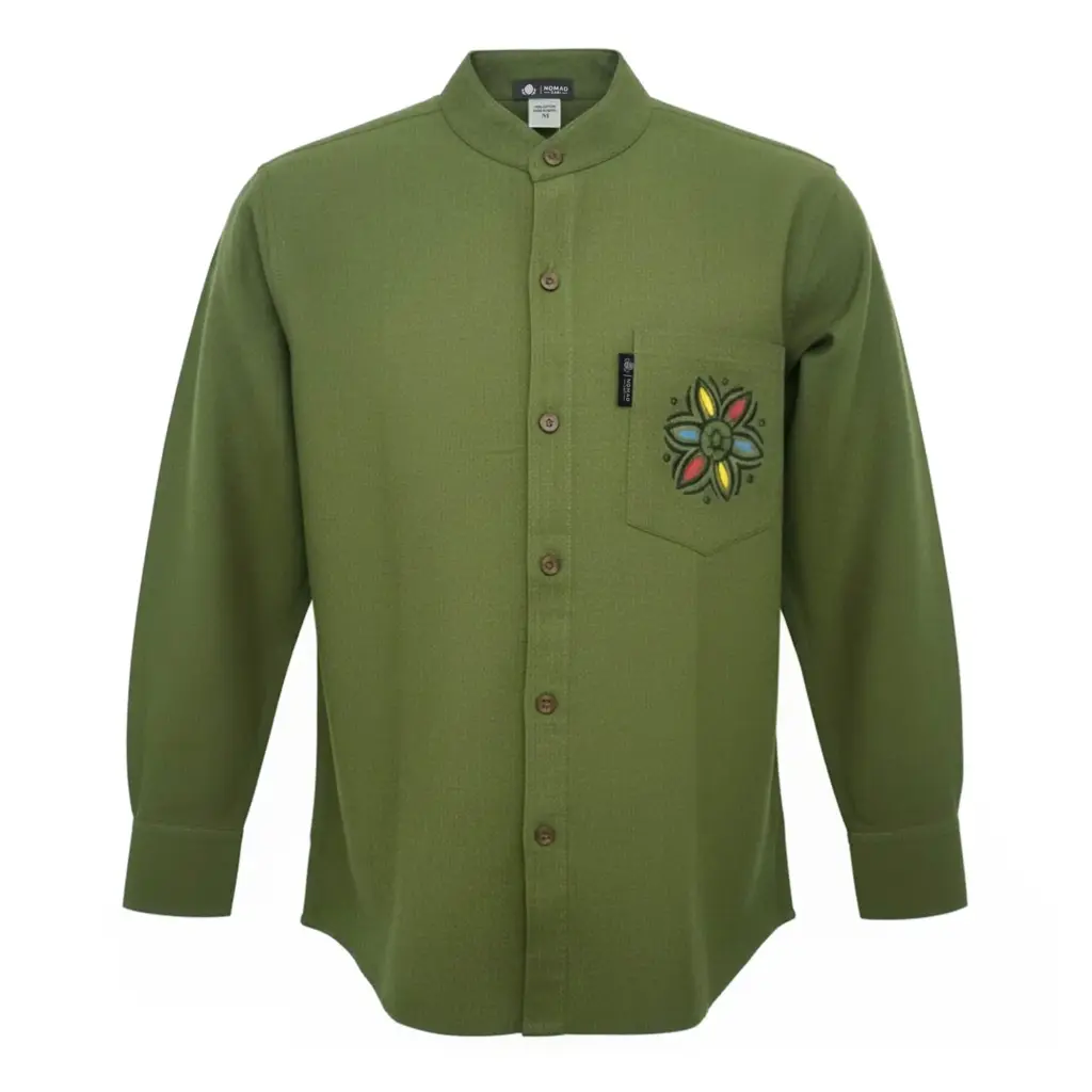 Nomad Sari Kathmandu Shirt – Forest Green – Large | www.artisangoods.co.uk 5 Nomad Sari Kathmandu Shirt – Forest Green – Large | www.artisangoods.co.uk 5
