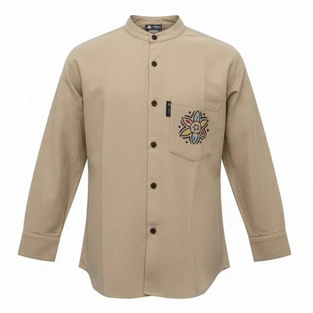 Nomad Sari Kathmandu Shirt – Stone – Large | www.artisangoods.co.uk 8