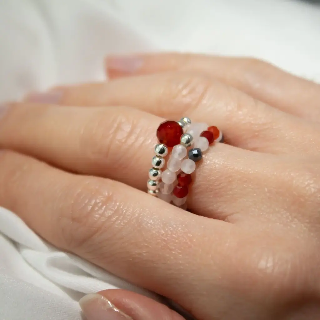 Nymph Spirit Gemstone Ring Set – Love & Flame | www.artisangoods.co.uk 3