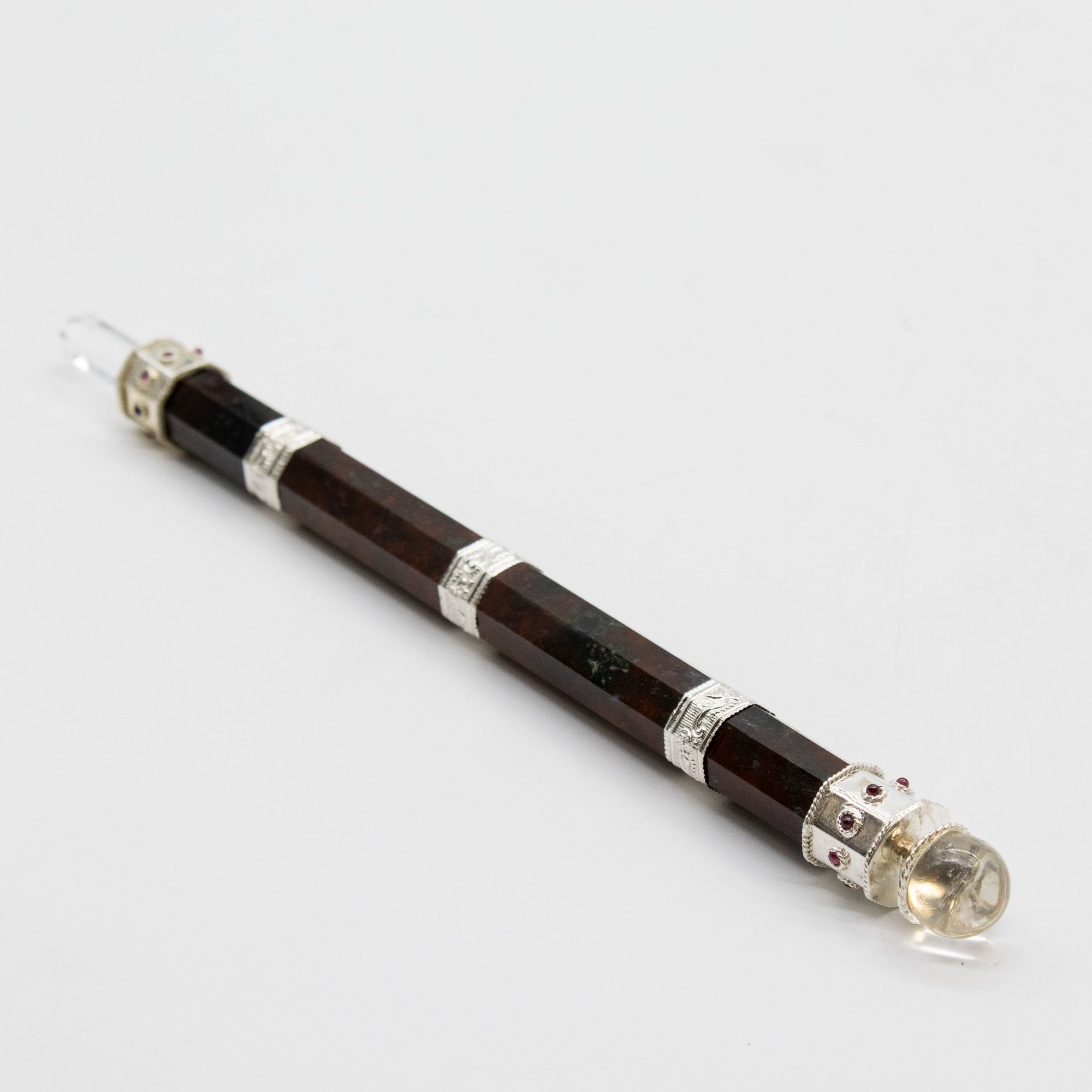 Bloodroot Soverign Wand -Extra Long Fancy Jasper Magic- Crystal Ball top – 26cm | www.artisangoods.co.uk 2