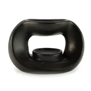 Ceramic Zen Oil Burner – Oval Pebble  – Matt Black | www.artisangoods.co.uk 2