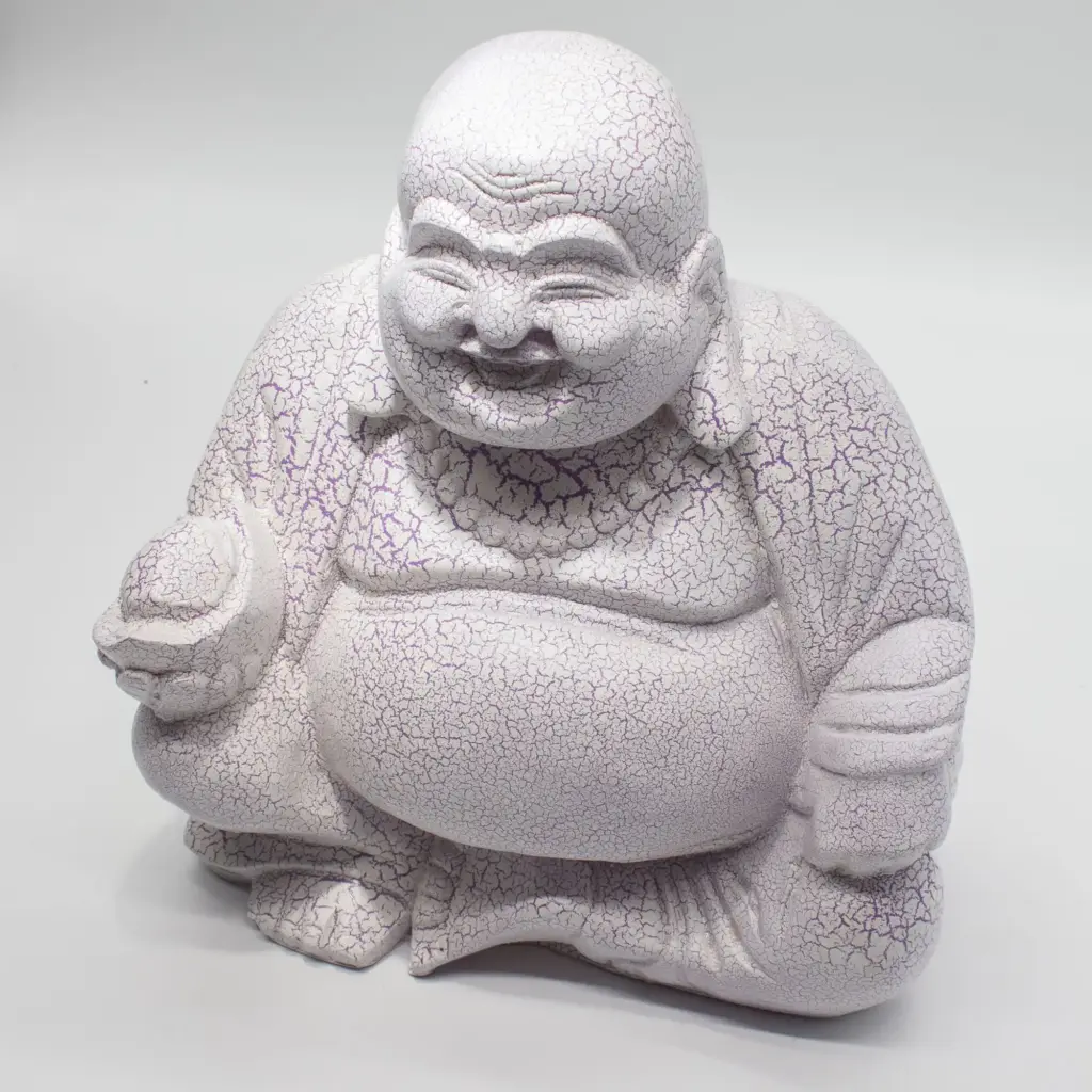 Laughing Buddha Lamp Lavender Crackle – Round Stand | www.artisangoods.co.uk 5 Laughing Buddha Lamp Lavender Crackle – Round Stand | www.artisangoods.co.uk 5