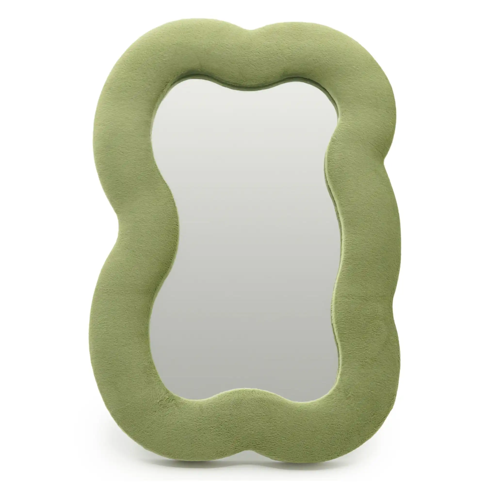 Soft Squiggly Mirror – Large Cloud – Moss Green (33.4×23.5×2.3cm) | www.artisangoods.co.uk 3 Soft Squiggly Mirror - Large Cloud - Moss Green (33.4x23.5x2.3cm) - Image 2