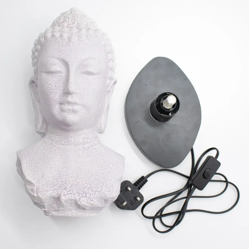 Buddha Bust Lamp Lavender Crackle – Oval Stand | www.artisangoods.co.uk 5
