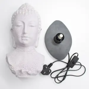 Buddha Bust Lamp Lavender Crackle – Oval Stand | www.artisangoods.co.uk 5