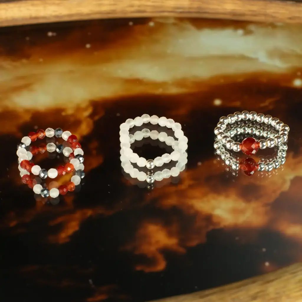 Nymph Spirit Gemstone Ring Set – Love & Flame | www.artisangoods.co.uk 5