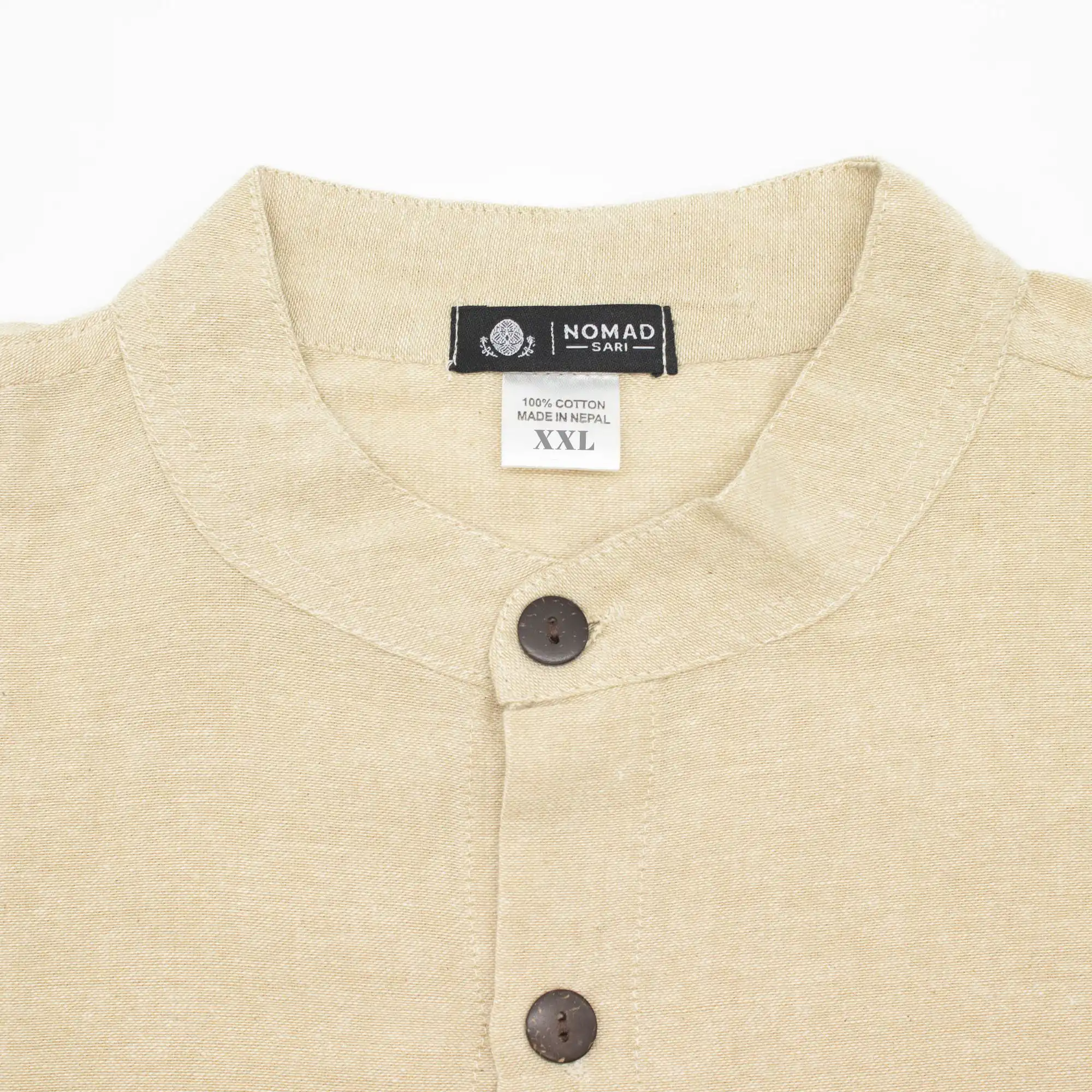 Nomad Sari Kathmandu Shirt – Stone – XXL | www.artisangoods.co.uk 4 Nomad Sari Kathmandu Shirt – Stone – XXL | www.artisangoods.co.uk 3