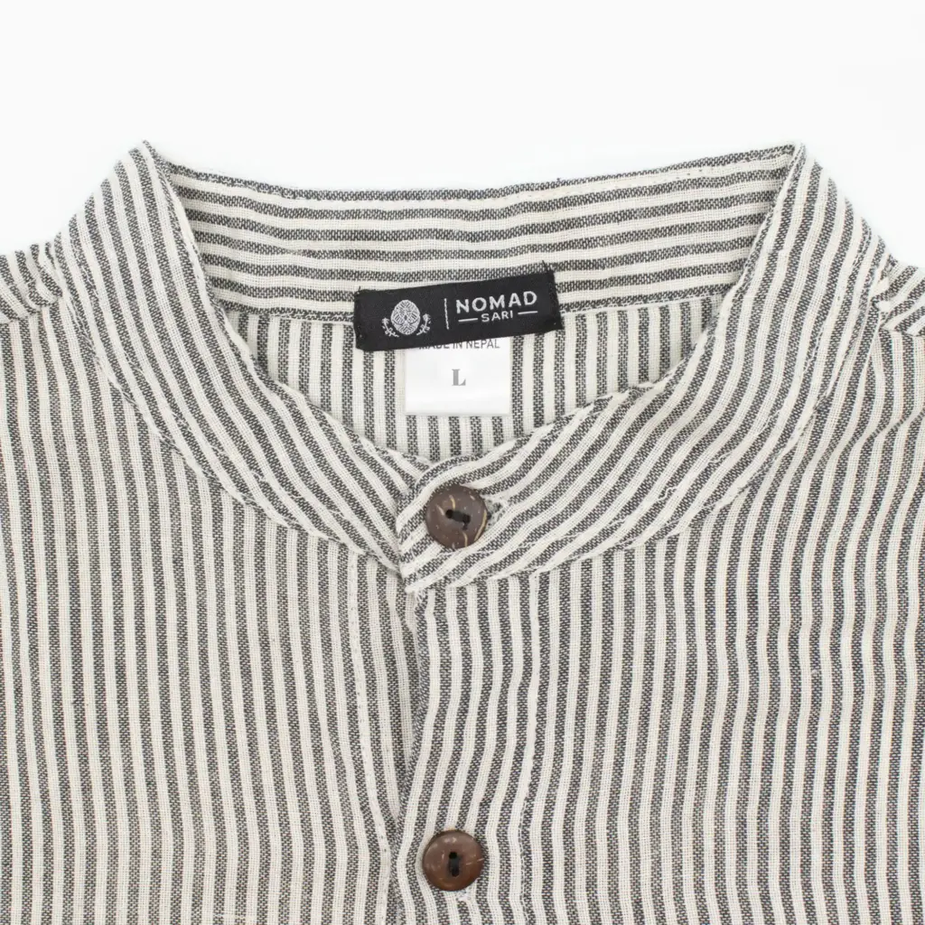 Nomad Sari Grandad Shirt – Grey Stone – Medium | www.artisangoods.co.uk 7