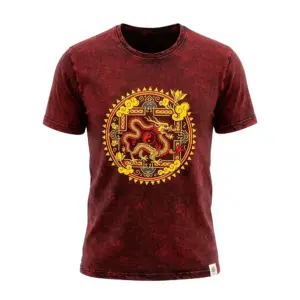 Nomad Sari Stonewashed Cotton T-Shirt – Dragon Mandala – Maroon – Small | www.artisangoods.co.uk 7