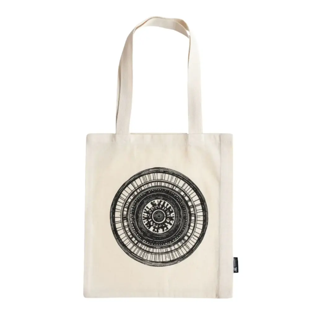 Nomad Sari Iconic Basic Tote Bag – Urban Mandala – Natural 4oz | www.artisangoods.co.uk