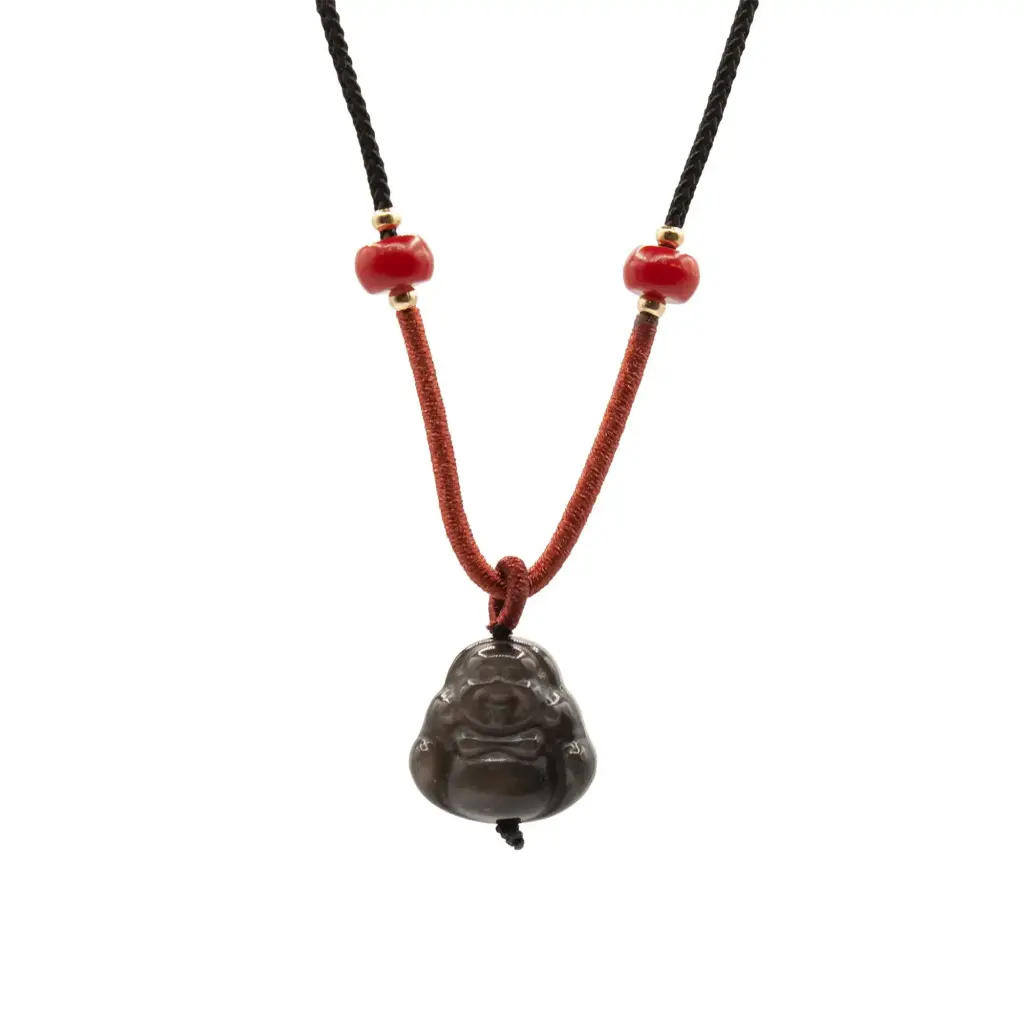 Cool Gemstone Pendants – Sliver Obsidian Buddha | www.artisangoods.co.uk