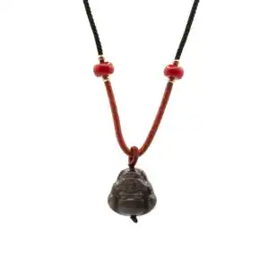 Cool Gemstone Pendants - Sliver Obsidian Buddha