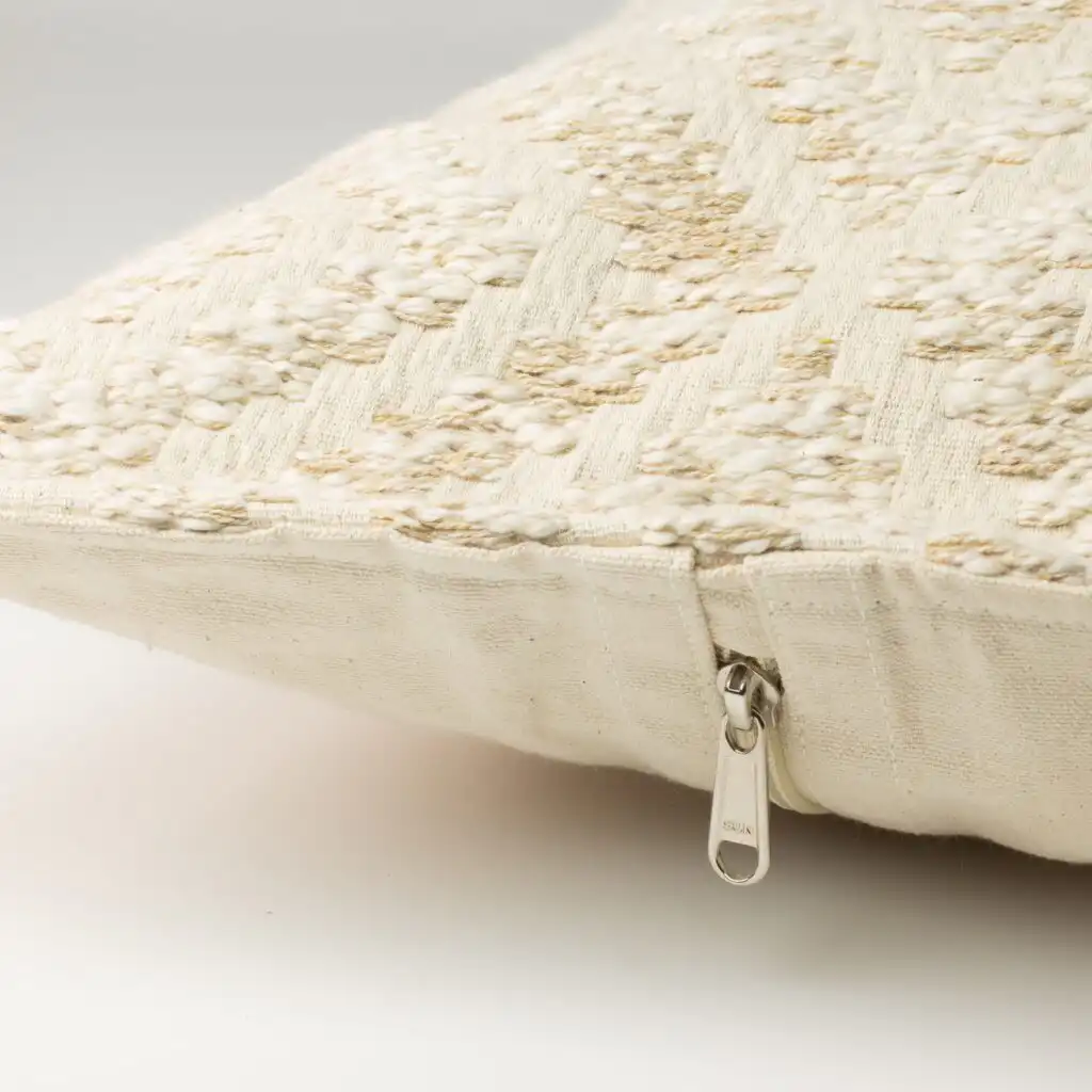 Classic Cushion Cover – Neutral Geo Creme – 60x60cm – Jumbo Style | www.artisangoods.co.uk 2