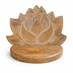 Lotus Wall Shelf White Wash | www.artisangoods.co.uk 2