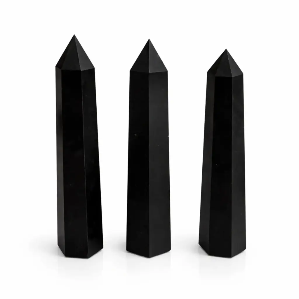 Gemstone Six Face Obelisk Point approx 17cm – Black Tourmaline | www.artisangoods.co.uk