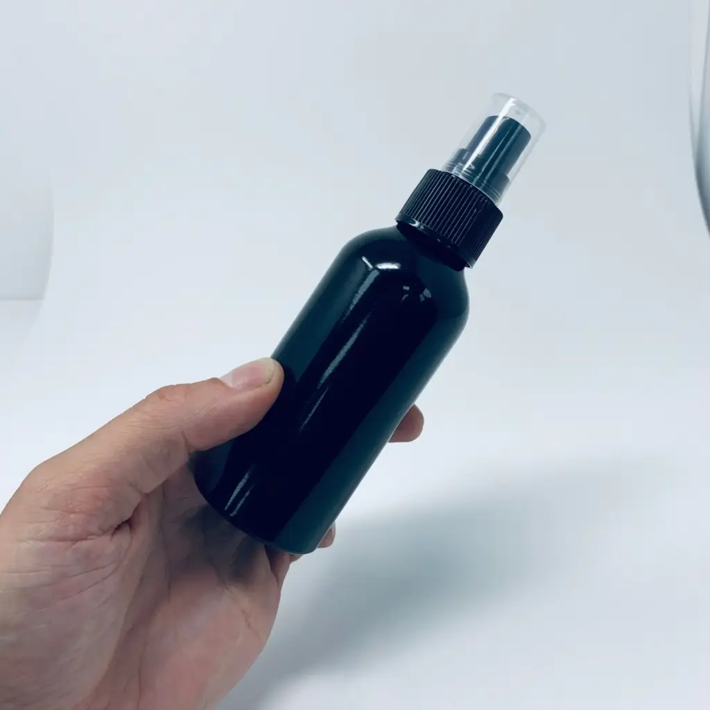 120m Black Aluminium bottle & spray cap | www.artisangoods.co.uk 3