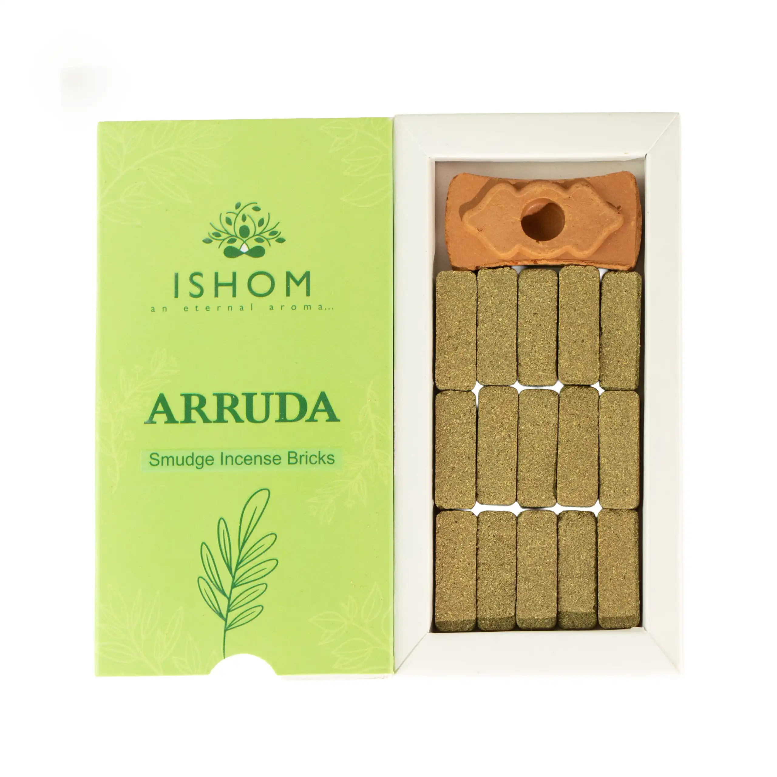 Pack of 15 Natural Incense Smudge Bricks and Burner - Arruda - Image 3