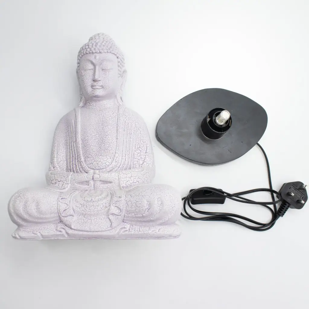Meditation Buddha Lamp Lavender Crackle – Oval Stand | www.artisangoods.co.uk 5 Meditation Buddha Lamp Lavender Crackle – Oval Stand | www.artisangoods.co.uk 5