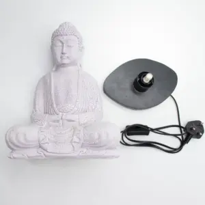 Meditation Buddha Lamp Lavender Crackle – Oval Stand | www.artisangoods.co.uk 5