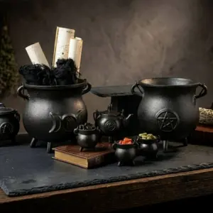 Extra Huge Cast Iron Cauldron with Triple Moon 23x18cm (at least 4kg) | www.artisangoods.co.uk 7