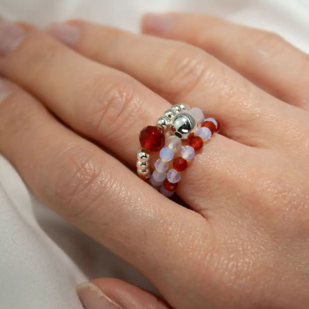 Nymph Spirit Gemstone Ring Set – Blood Moon | www.artisangoods.co.uk