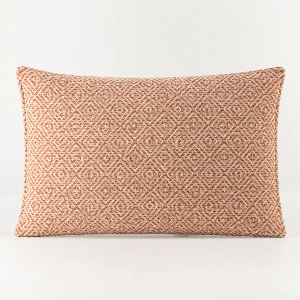 Classic Cushion Cover – Burgundy Squares- 30x50cm – Lumber Style | www.artisangoods.co.uk