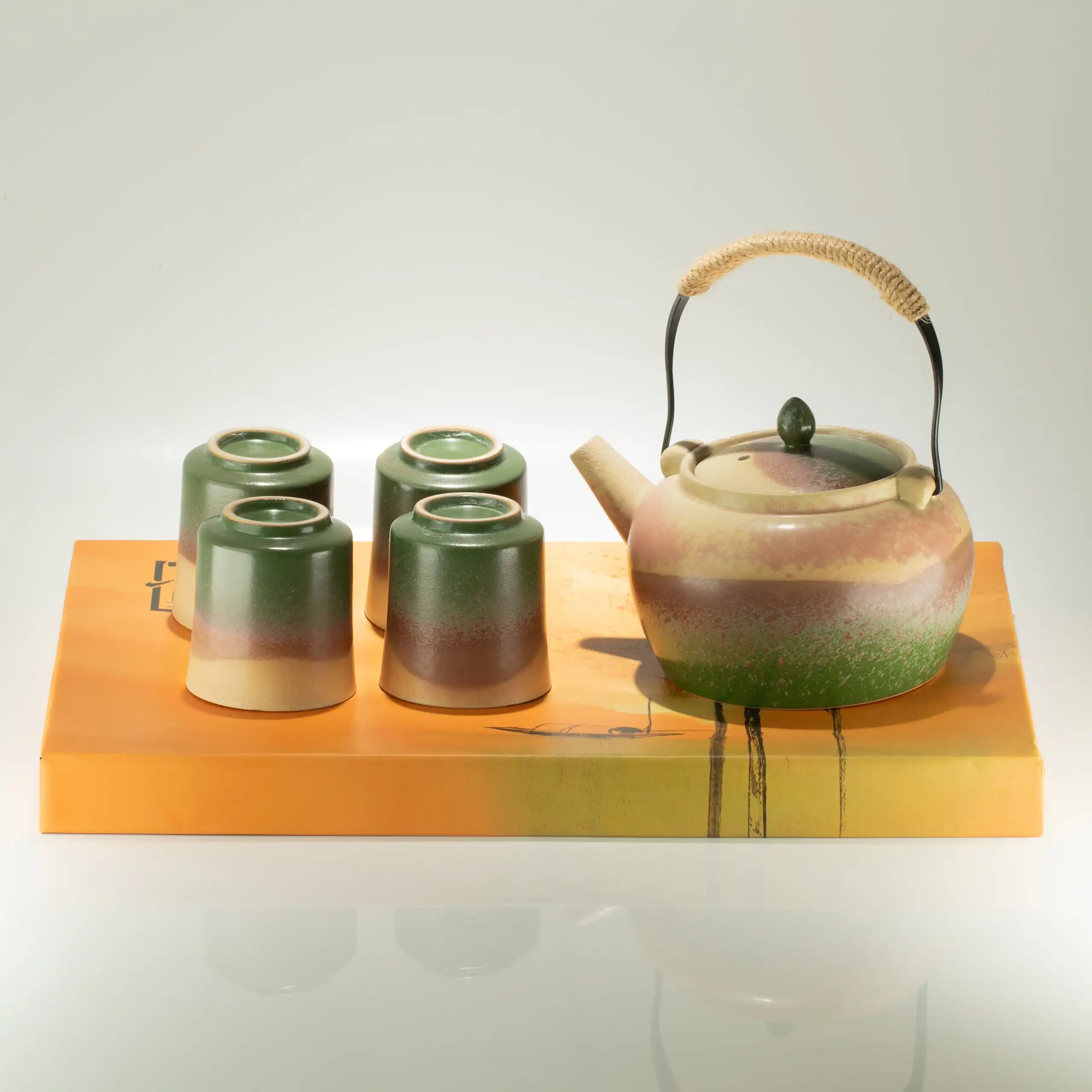 Japanese Kyusu Style Tea Set - For Green Tea - Four Cups - Image 7