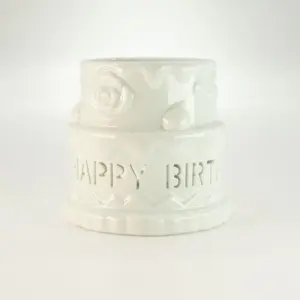 Ceramic Cake Oil Burner – HAPPY BIRTHDAY – White | www.artisangoods.co.uk 5