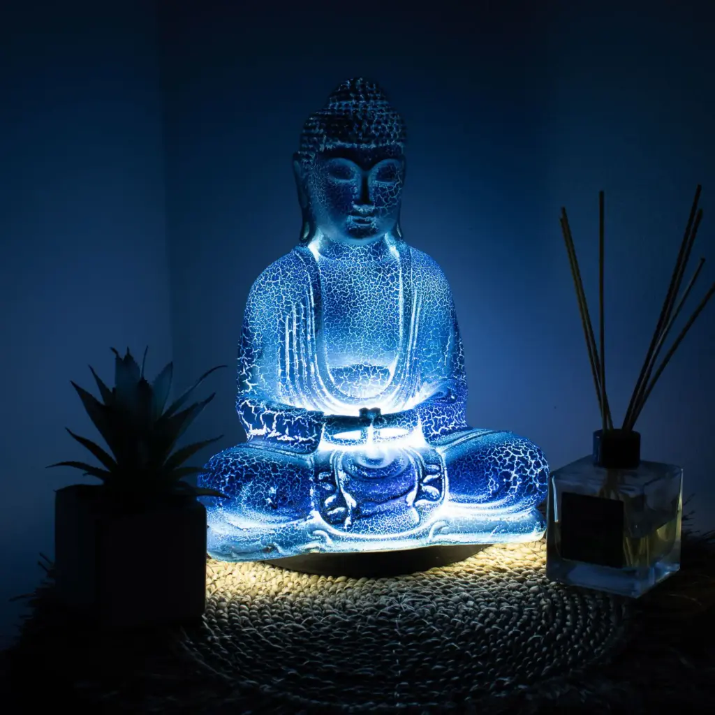 Meditation Buddha Lamp Sky Blue – Oval Stand | www.artisangoods.co.uk 3 Meditation Buddha Lamp Sky Blue – Oval Stand | www.artisangoods.co.uk 3