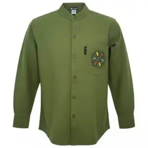 Nomad Sari Kathmandu Shirt – Forest Green – XXL | www.artisangoods.co.uk 1