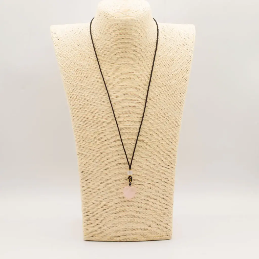 Cord Necklace Gemstone Pendant – Rose Quartz Heart | www.artisangoods.co.uk 2 Cord Necklace Gemstone Pendant – Rose Quartz Heart | www.artisangoods.co.uk 2