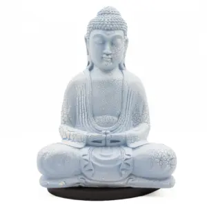 Meditation Buddha Lamp Sky Blue – Oval Stand | www.artisangoods.co.uk 2