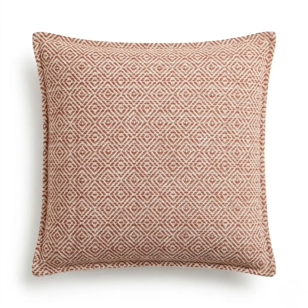 Classic Cushion Cover – Burgundy Squares – 45x45cm | www.artisangoods.co.uk 3