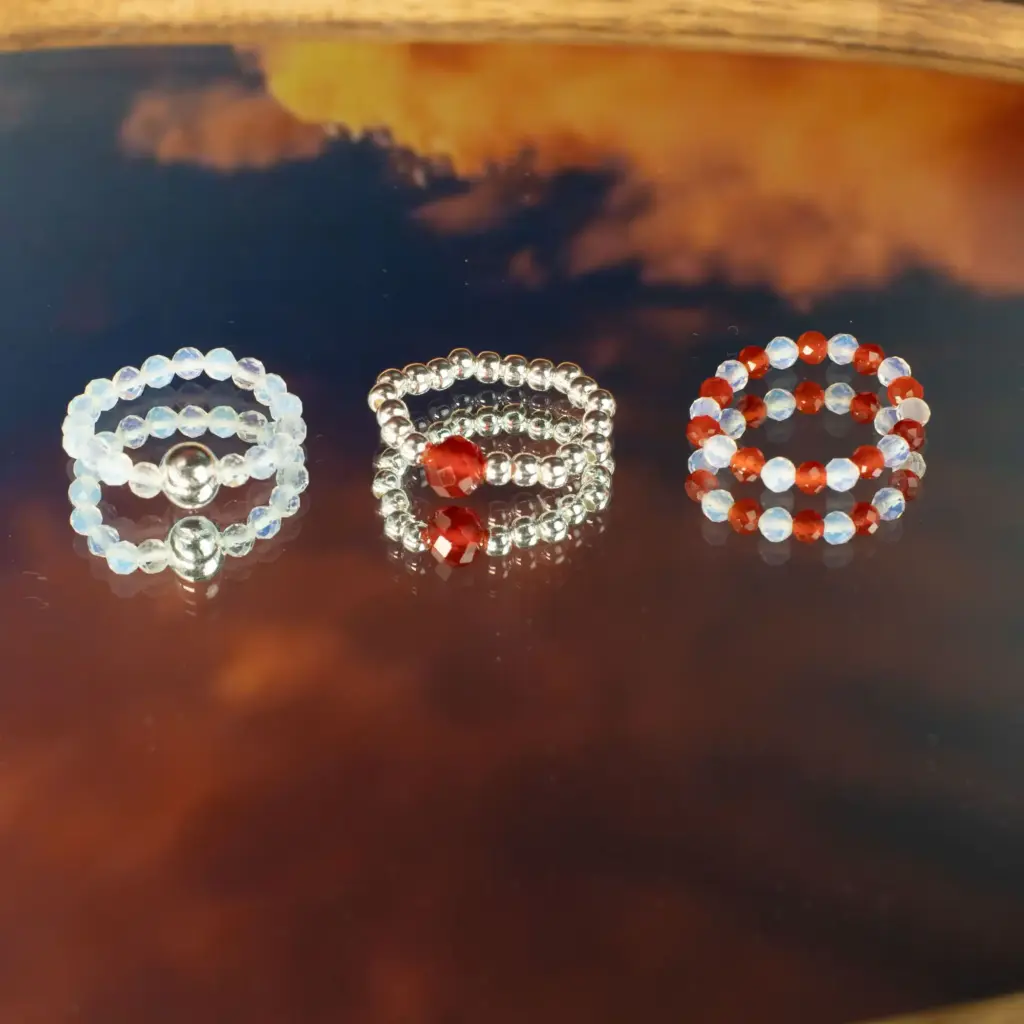 Nymph Spirit Gemstone Ring Set – Blood Moon | www.artisangoods.co.uk 5