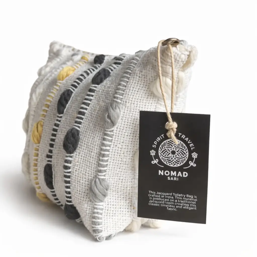 Nomad Sari Indian Jacquard Toiletry Bag – Hippie Knot | www.artisangoods.co.uk 8