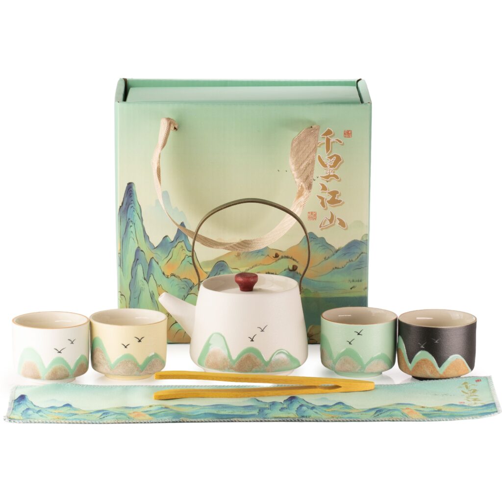 Thousand Miles – Tea Set – Four Cups – Ceremonial Cloth & Bamboo Grip | www.artisangoods.co.uk 4