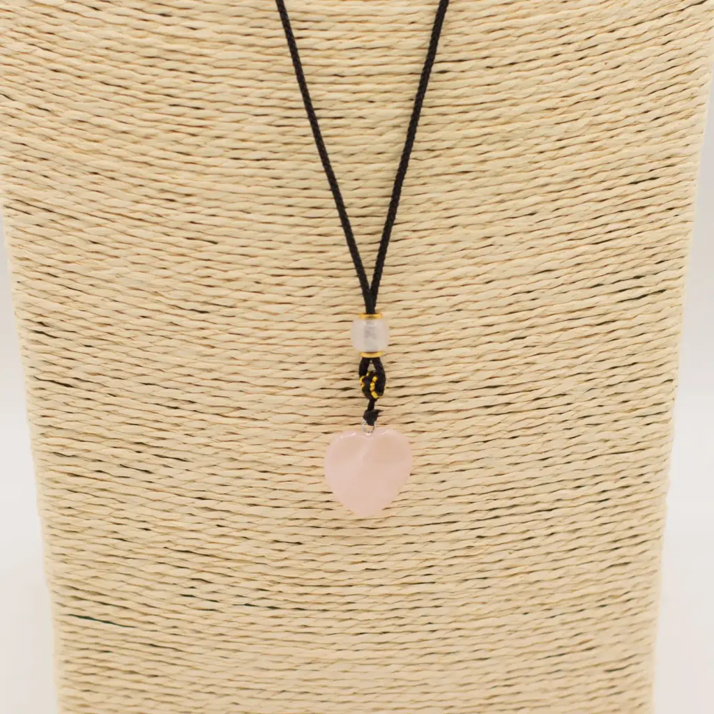Cord Necklace Gemstone Pendant – Rose Quartz Heart | www.artisangoods.co.uk 3 Cord Necklace Gemstone Pendant – Rose Quartz Heart | www.artisangoods.co.uk 3