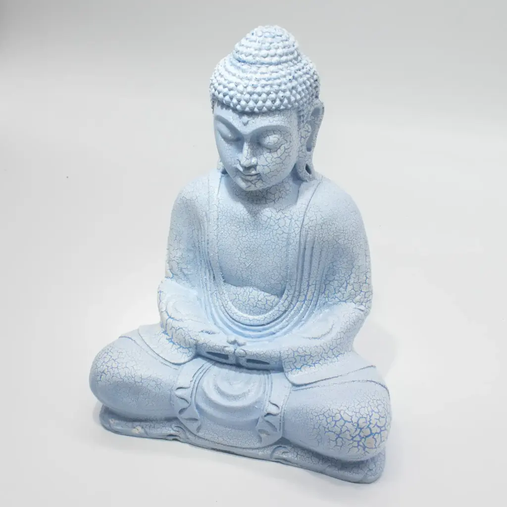 Meditation Buddha Lamp Sky Blue – Oval Stand | www.artisangoods.co.uk