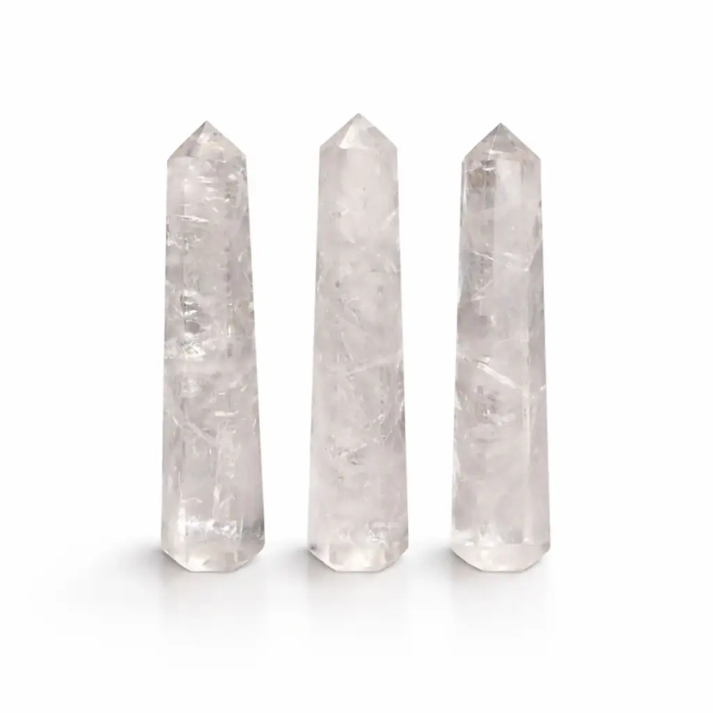Gemstone Six Face Obelisk Point approx 11cm  – Clear Quartz | www.artisangoods.co.uk