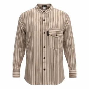 Nomad Sari Grandad Shirt – Brown Beige – XL | www.artisangoods.co.uk 4