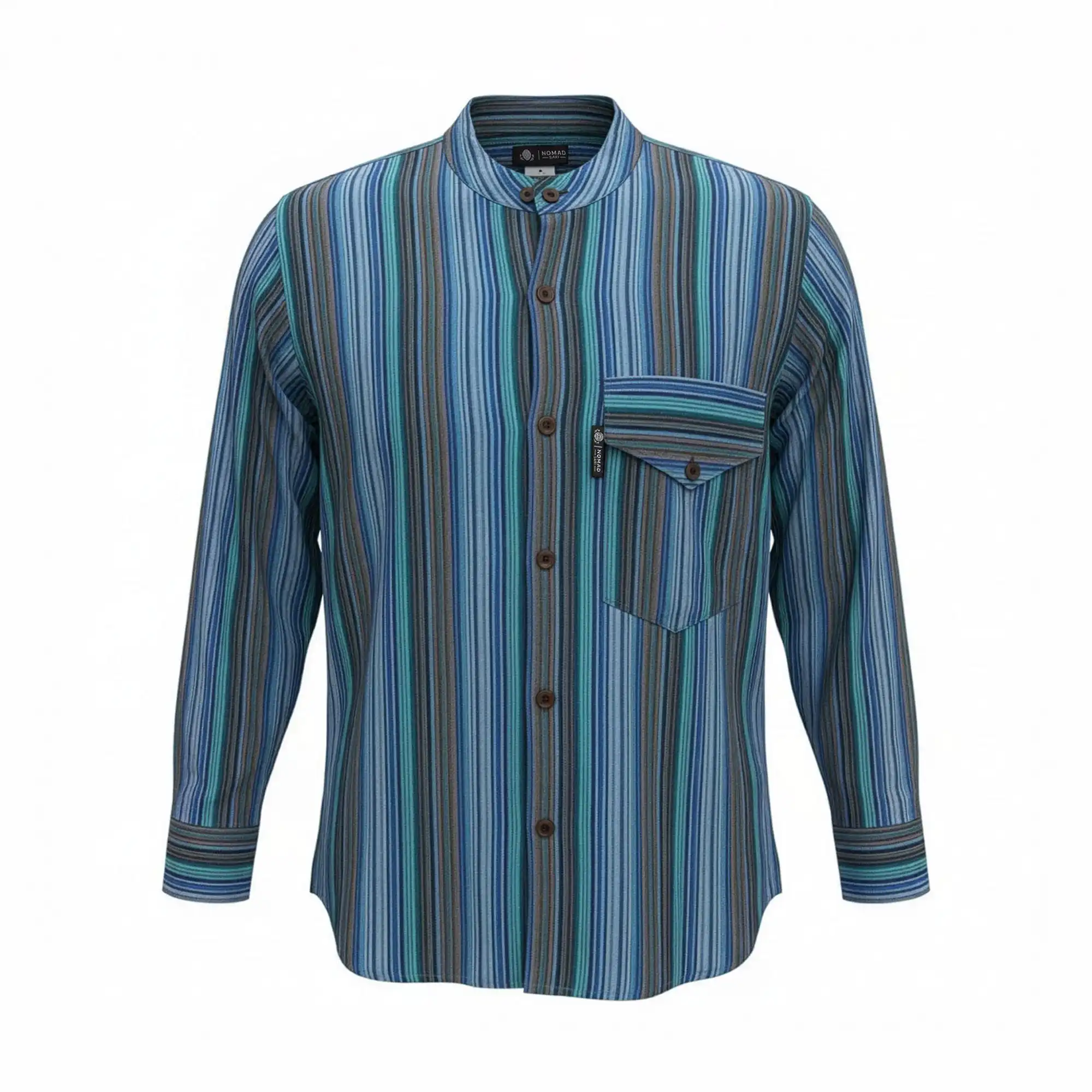 Nomad Sari Grandad Shirt – Turquoise – Medium | www.artisangoods.co.uk 10 Nomad Sari Grandad Shirt – Turquoise – Medium | www.artisangoods.co.uk 9